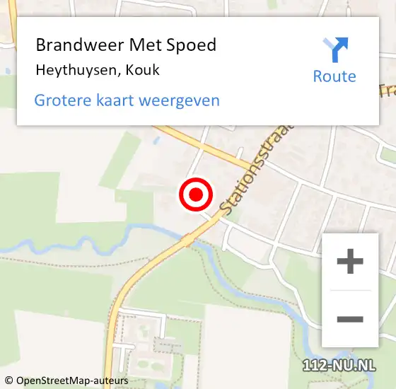 Locatie op kaart van de 112 melding: Brandweer Met Spoed Naar Heythuysen, Kouk op 21 oktober 2021 08:44