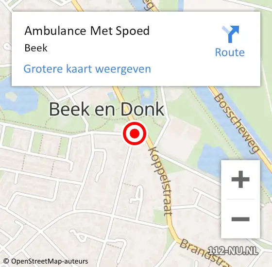 Locatie op kaart van de 112 melding: Ambulance Met Spoed Naar Beek op 21 oktober 2021 08:46