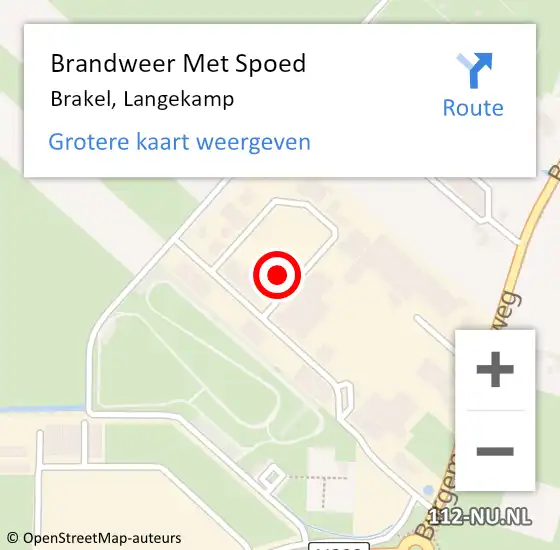 Locatie op kaart van de 112 melding: Brandweer Met Spoed Naar Brakel, Langekamp op 21 oktober 2021 11:15
