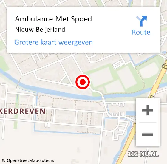 Locatie op kaart van de 112 melding: Ambulance Met Spoed Naar Nieuw-Beijerland op 22 oktober 2021 07:48