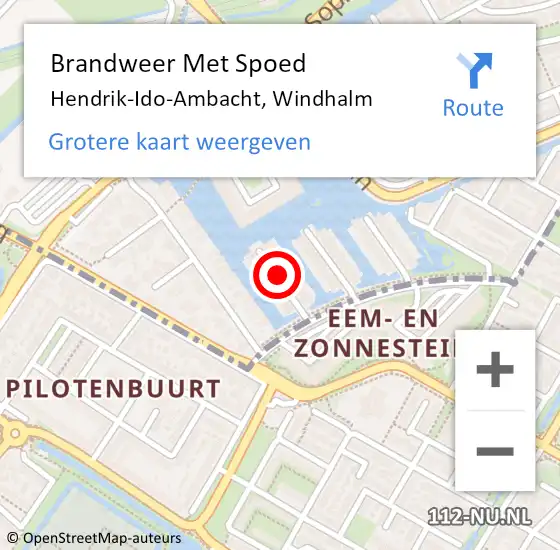Locatie op kaart van de 112 melding: Brandweer Met Spoed Naar Hendrik-Ido-Ambacht, Windhalm op 22 oktober 2021 20:32