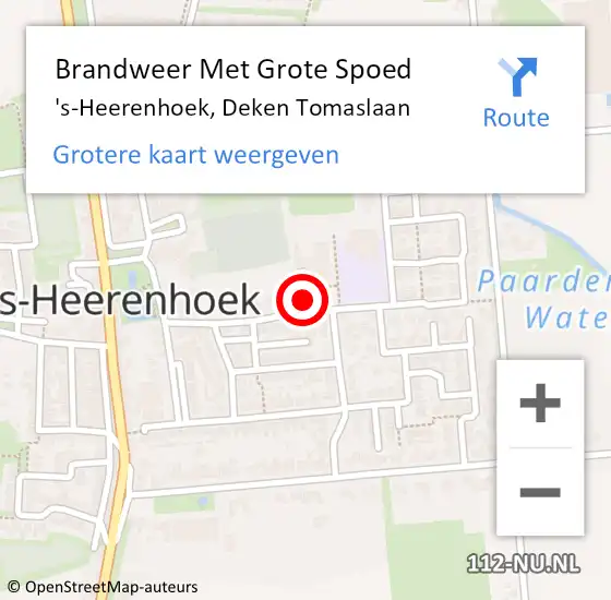 Locatie op kaart van de 112 melding: Brandweer Met Grote Spoed Naar 's-Heerenhoek, Deken Tomaslaan op 23 oktober 2021 07:09
