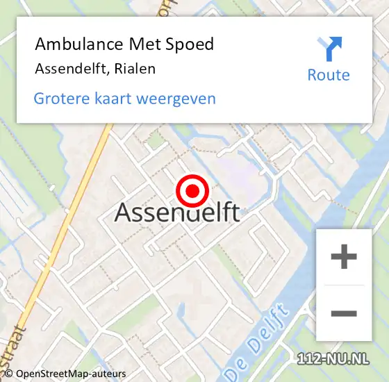 Locatie op kaart van de 112 melding: Ambulance Met Spoed Naar Assendelft, Rialen op 23 oktober 2021 12:57