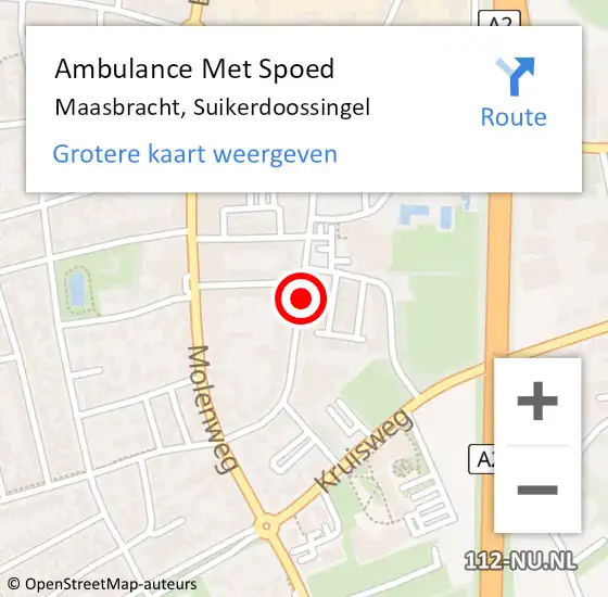 Locatie op kaart van de 112 melding: Ambulance Met Spoed Naar Maasbracht, Suikerdoossingel op 23 oktober 2021 13:01