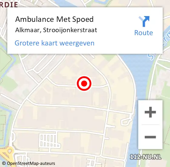 Locatie op kaart van de 112 melding: Ambulance Met Spoed Naar Alkmaar, Strooijonkerstraat op 6 oktober 2013 13:01