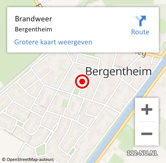 Locatie op kaart van de 112 melding: Brandweer Bergentheim op 23 oktober 2021 15:50