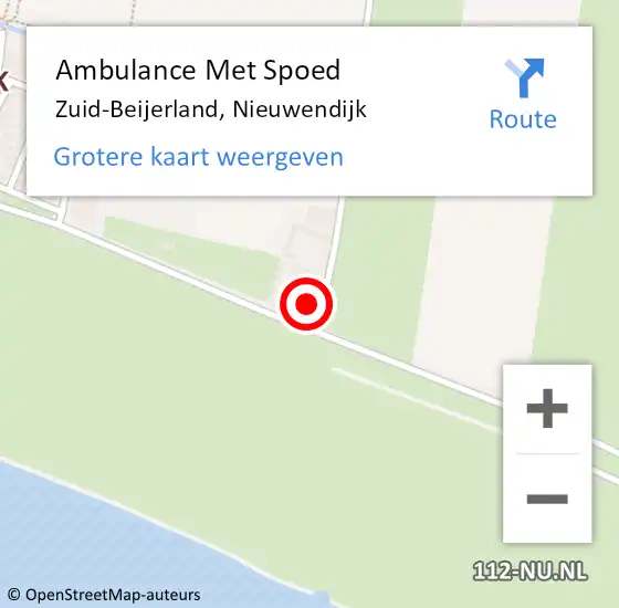 Locatie op kaart van de 112 melding: Ambulance Met Spoed Naar Zuid-Beijerland, Nieuwendijk op 24 oktober 2021 00:09