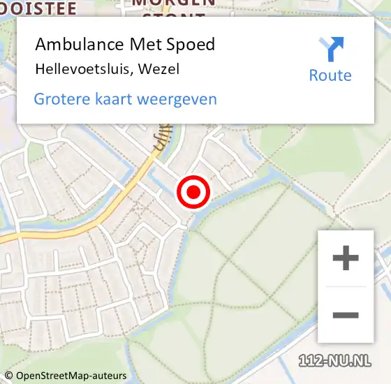 Locatie op kaart van de 112 melding: Ambulance Met Spoed Naar Hellevoetsluis, Wezel op 24 oktober 2021 04:51