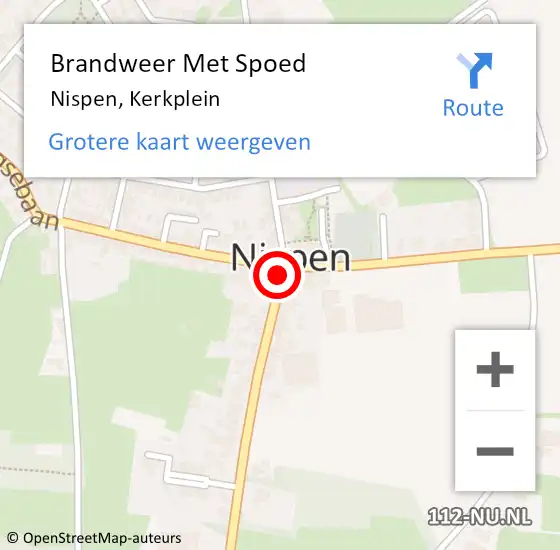 Locatie op kaart van de 112 melding: Brandweer Met Spoed Naar Nispen, Kerkplein op 24 oktober 2021 08:11