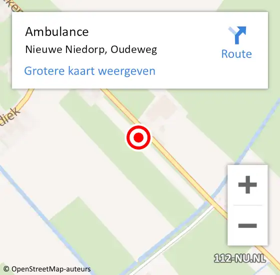 Locatie op kaart van de 112 melding: Ambulance Nieuwe Niedorp, Oudeweg op 24 oktober 2021 12:06