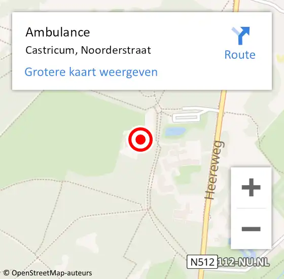 Locatie op kaart van de 112 melding: Ambulance Castricum, Noorderstraat op 24 oktober 2021 14:41