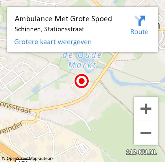 Locatie op kaart van de 112 melding: Ambulance Met Grote Spoed Naar Schinnen, Stationsstraat op 24 oktober 2021 22:28