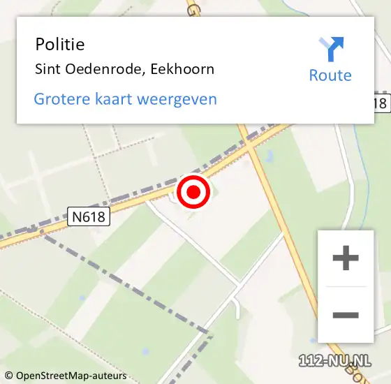 Locatie op kaart van de 112 melding: Politie Sint Oedenrode, Eekhoorn op 25 oktober 2021 00:15