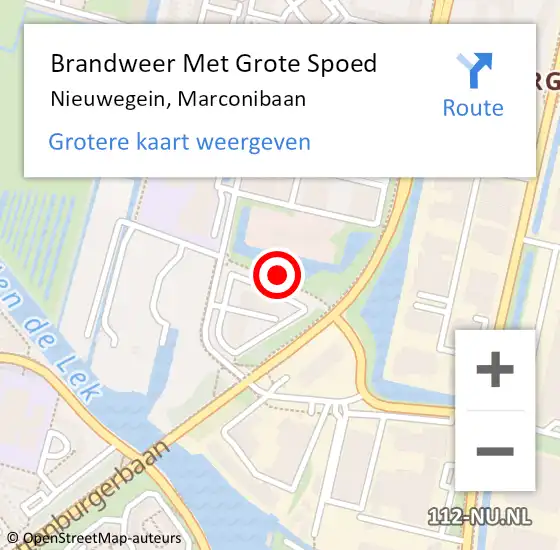 Locatie op kaart van de 112 melding: Brandweer Met Grote Spoed Naar Nieuwegein, Marconibaan op 25 oktober 2021 07:10