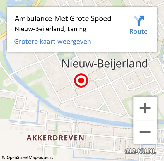 Locatie op kaart van de 112 melding: Ambulance Met Grote Spoed Naar Nieuw-Beijerland, Laning op 25 oktober 2021 07:18