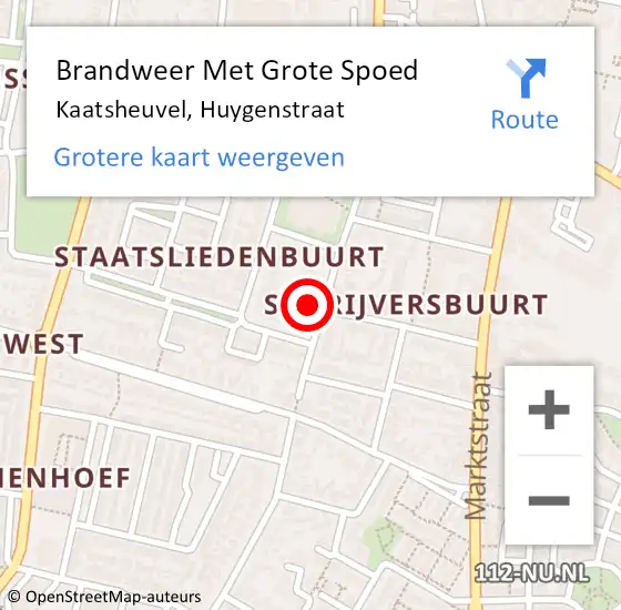 Locatie op kaart van de 112 melding: Brandweer Met Grote Spoed Naar Kaatsheuvel, Huygenstraat op 25 oktober 2021 11:53