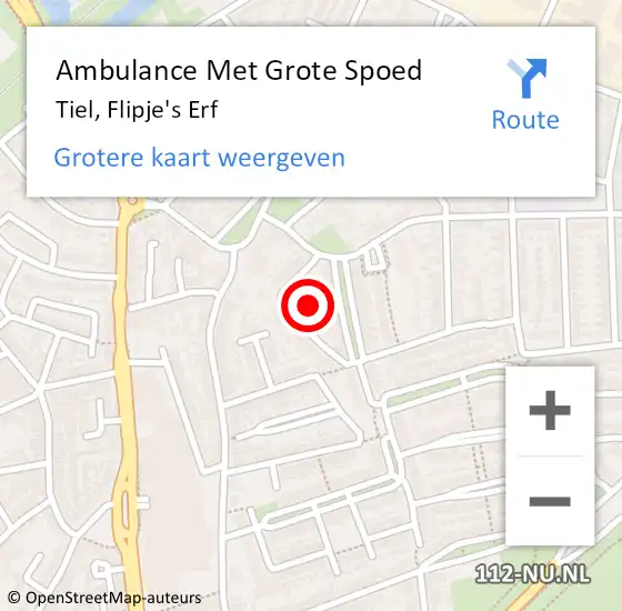 Locatie op kaart van de 112 melding: Ambulance Met Grote Spoed Naar Tiel, Flipje's Erf op 25 oktober 2021 15:24