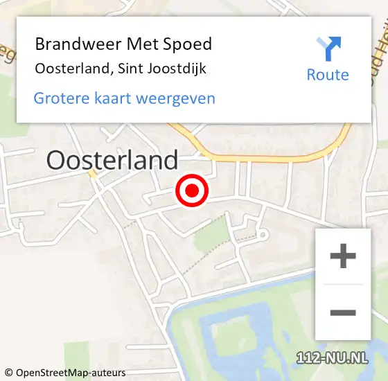 Locatie op kaart van de 112 melding: Brandweer Met Spoed Naar Oosterland, Sint Joostdijk op 25 oktober 2021 22:39