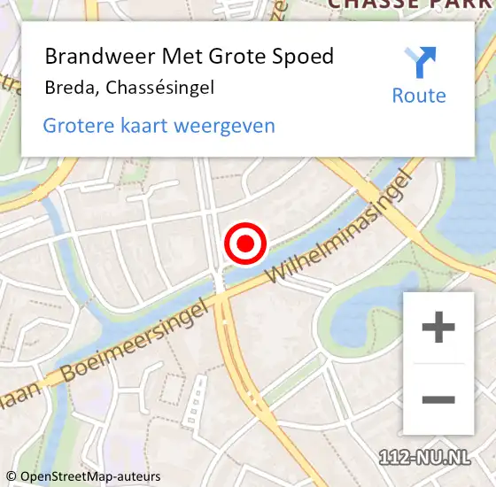 Locatie op kaart van de 112 melding: Brandweer Met Grote Spoed Naar Breda, Chassésingel op 26 oktober 2021 20:14