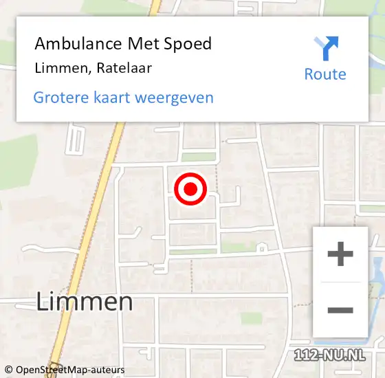 Locatie op kaart van de 112 melding: Ambulance Met Spoed Naar Limmen, Ratelaar op 27 oktober 2021 03:18