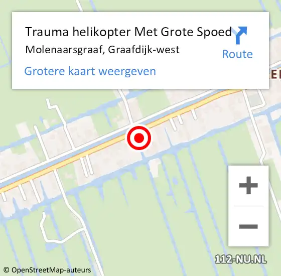 Locatie op kaart van de 112 melding: Trauma helikopter Met Grote Spoed Naar Molenaarsgraaf, Graafdijk-west op 27 oktober 2021 08:31