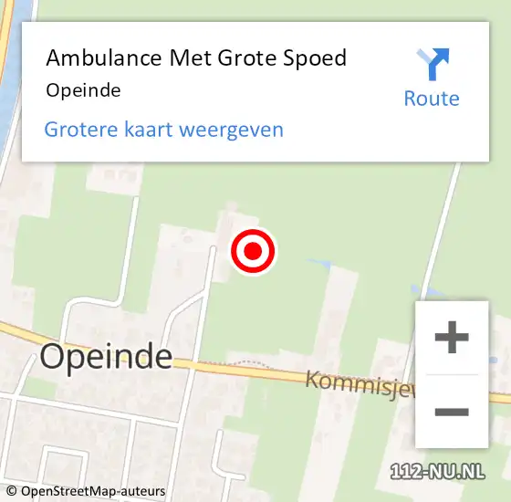 Locatie op kaart van de 112 melding: Ambulance Met Grote Spoed Naar Opeinde op 27 oktober 2021 13:18