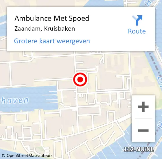 Locatie op kaart van de 112 melding: Ambulance Met Spoed Naar Zaandam, Kruisbaken op 27 oktober 2021 14:23
