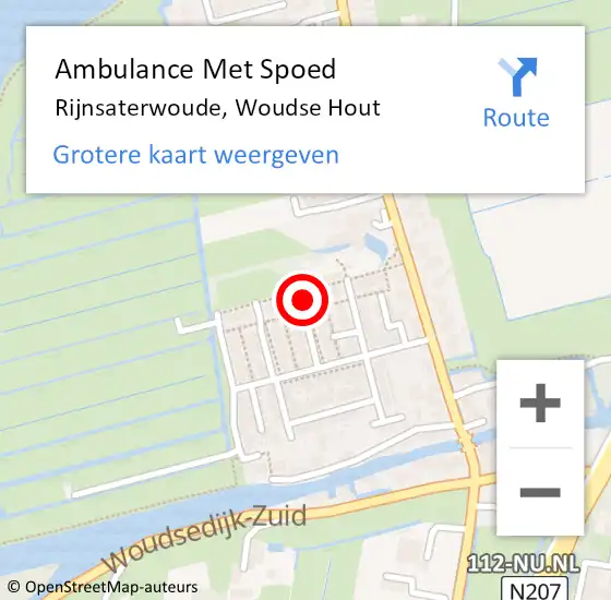 Locatie op kaart van de 112 melding: Ambulance Met Spoed Naar Rijnsaterwoude, Woudse Hout op 27 oktober 2021 15:35