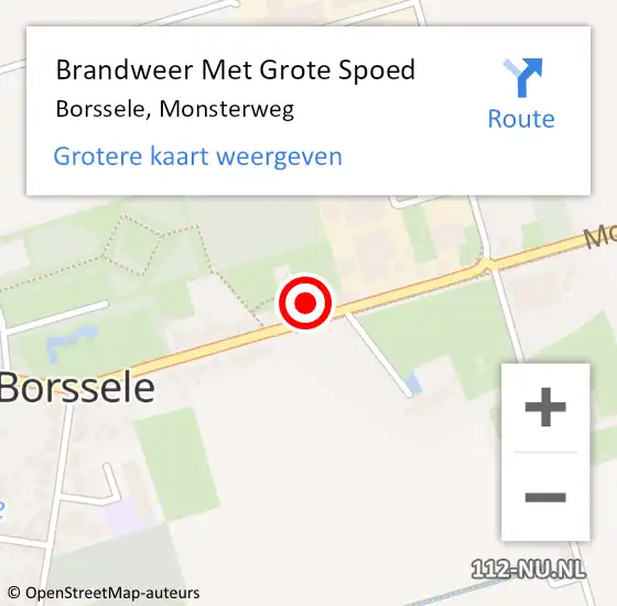 Locatie op kaart van de 112 melding: Brandweer Met Grote Spoed Naar Borssele, Monsterweg op 27 oktober 2021 18:00