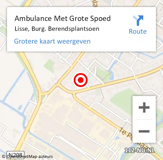 Locatie op kaart van de 112 melding: Ambulance Met Grote Spoed Naar Lisse, Burg. Berendsplantsoen op 28 oktober 2021 01:41