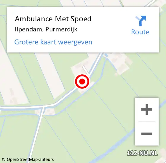 Locatie op kaart van de 112 melding: Ambulance Met Spoed Naar Ilpendam, Purmerdijk op 28 oktober 2021 13:49