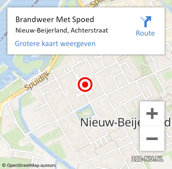 Locatie op kaart van de 112 melding: Brandweer Met Spoed Naar Nieuw-Beijerland, Achterstraat op 28 oktober 2021 17:41