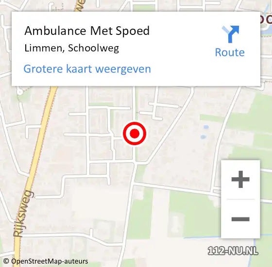 Locatie op kaart van de 112 melding: Ambulance Met Spoed Naar Limmen, Schoolweg op 29 oktober 2021 04:31