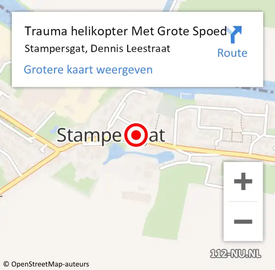 Locatie op kaart van de 112 melding: Trauma helikopter Met Grote Spoed Naar Stampersgat, Dennis Leestraat op 29 oktober 2021 11:37