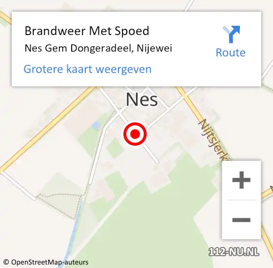Locatie op kaart van de 112 melding: Brandweer Met Spoed Naar Nes Gem Dongeradeel, Nijewei op 27 juni 2014 15:01