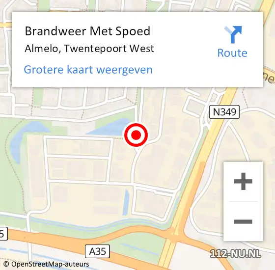 Locatie op kaart van de 112 melding: Brandweer Met Spoed Naar Almelo, Twentepoort West op 29 oktober 2021 17:44
