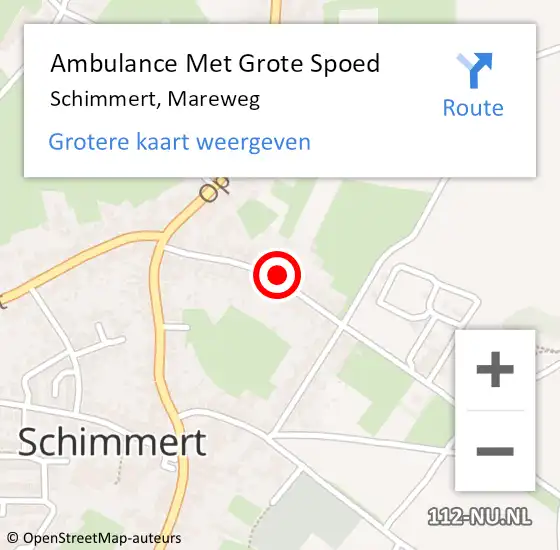 Locatie op kaart van de 112 melding: Ambulance Met Grote Spoed Naar Schimmert, Mareweg op 27 juni 2014 15:26