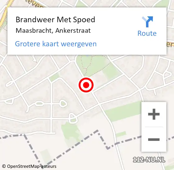 Locatie op kaart van de 112 melding: Brandweer Met Spoed Naar Maasbracht, Ankerstraat op 29 oktober 2021 22:32