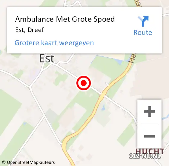 Locatie op kaart van de 112 melding: Ambulance Met Grote Spoed Naar Est, Dreef op 30 oktober 2021 14:14