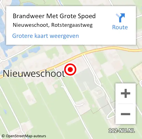 Locatie op kaart van de 112 melding: Brandweer Met Grote Spoed Naar Nieuweschoot, Rotstergaastweg op 30 oktober 2021 16:56
