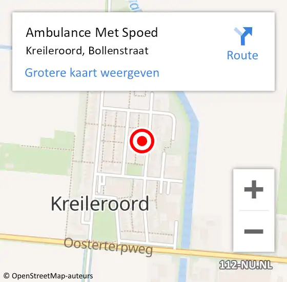 Locatie op kaart van de 112 melding: Ambulance Met Spoed Naar Kreileroord, Bollenstraat op 31 oktober 2021 03:03