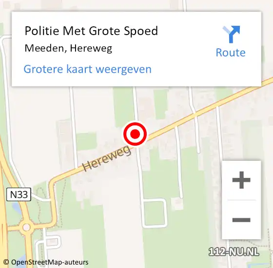 Locatie op kaart van de 112 melding: Politie Met Grote Spoed Naar Meeden, Hereweg op 31 oktober 2021 05:54