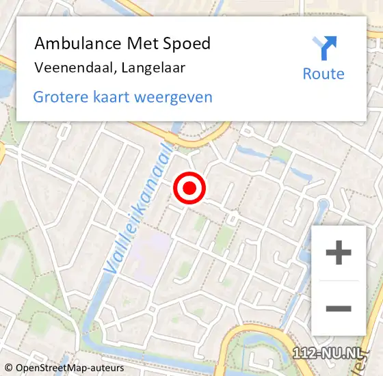 Locatie op kaart van de 112 melding: Ambulance Met Spoed Naar Veenendaal, Langelaar op 31 oktober 2021 10:45