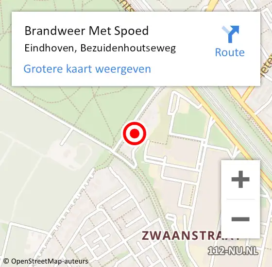 Locatie op kaart van de 112 melding: Brandweer Met Spoed Naar Eindhoven, Bezuidenhoutseweg op 31 oktober 2021 10:47