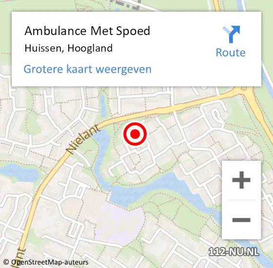 Locatie op kaart van de 112 melding: Ambulance Met Spoed Naar Huissen, Hoogland op 31 oktober 2021 16:42