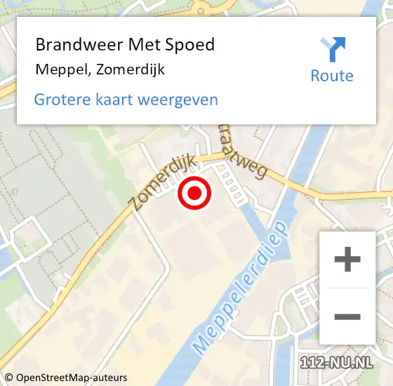 Locatie op kaart van de 112 melding: Brandweer Met Spoed Naar Meppel, Zomerdijk op 31 oktober 2021 19:56