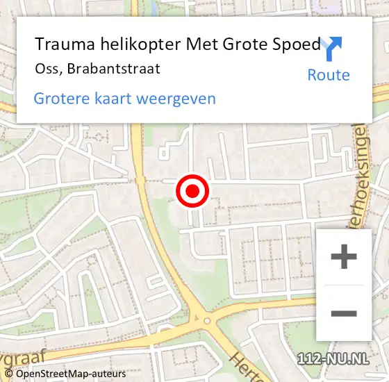 Locatie op kaart van de 112 melding: Trauma helikopter Met Grote Spoed Naar Oss, Brabantstraat op 1 november 2021 00:30