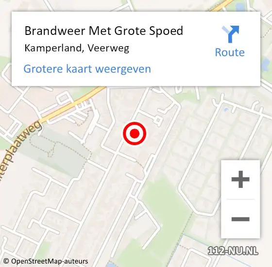 Locatie op kaart van de 112 melding: Brandweer Met Grote Spoed Naar Kamperland, Veerweg op 1 november 2021 01:32