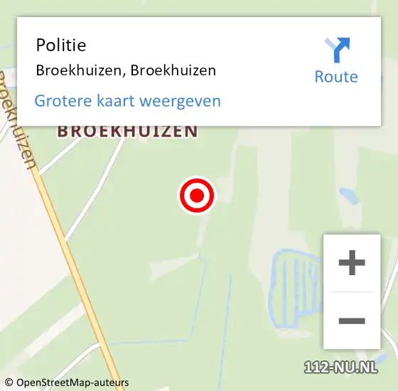 Locatie op kaart van de 112 melding: Politie Broekhuizen, Broekhuizen op 1 november 2021 11:12