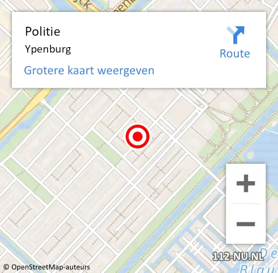 Locatie op kaart van de 112 melding: Politie Ypenburg op 1 november 2021 18:00